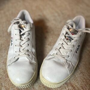 Fila platform white sneakers , size 9.5